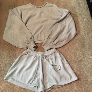 Princess Polly Light Blue Sweater and Shorts Loungewear Set Size XS/S